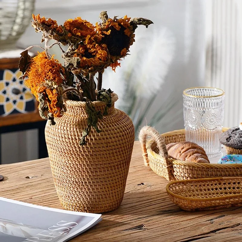 Cesta de vime rattan pendurado - Hanging Planter Basket avaliação e preço