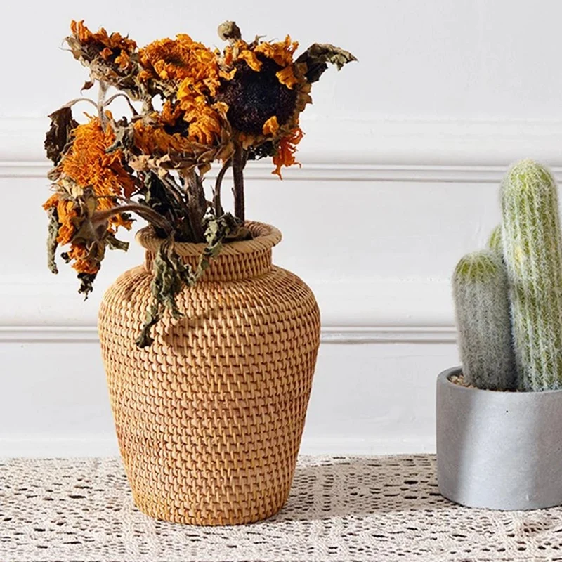 Cesta de vime rattan pendurado - Hanging Planter Basket avaliação e preço