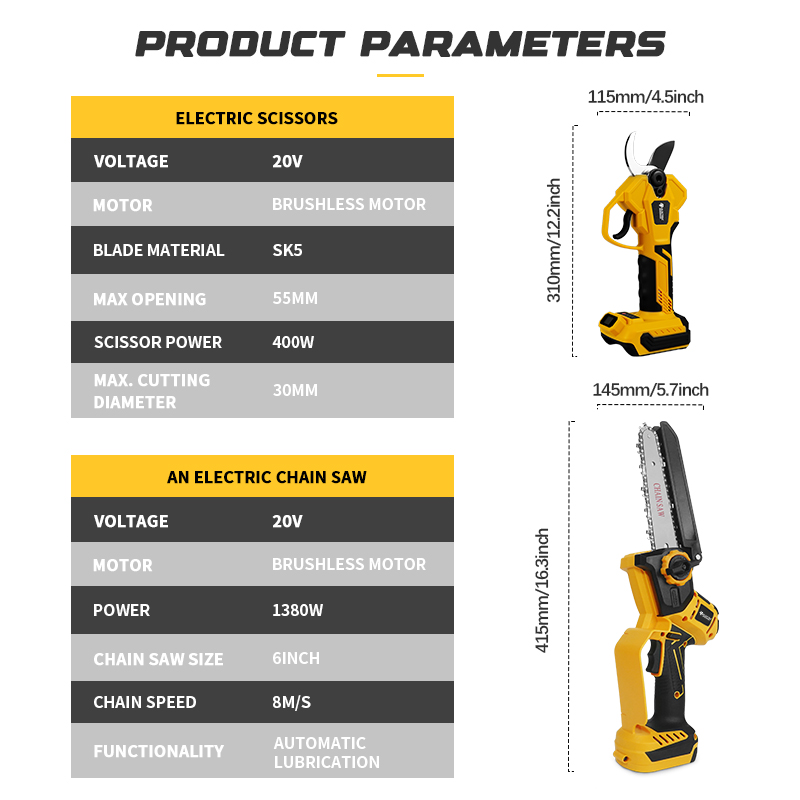 Sem escova 6 Polegada motosser - Gardening Tools Usa avaliação e preço